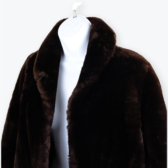 Vintage Scarbrough 50s Chocolate Brown Faux Fur XL - Picture 6 of 9